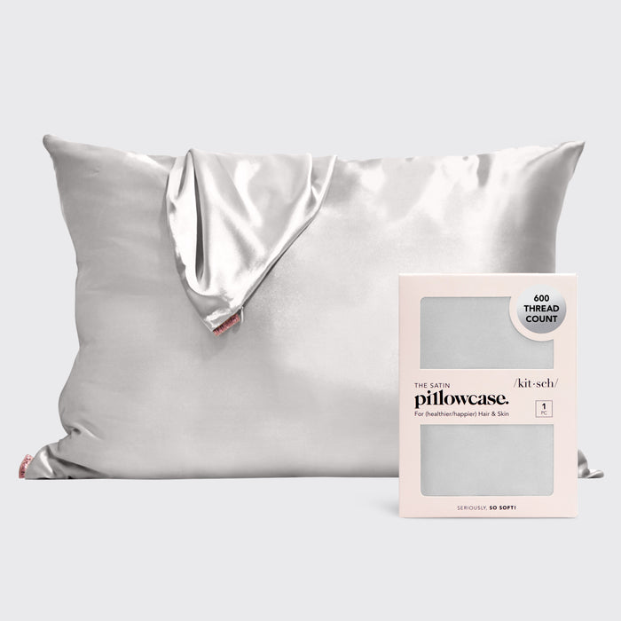 Silver Satin Pillowcase