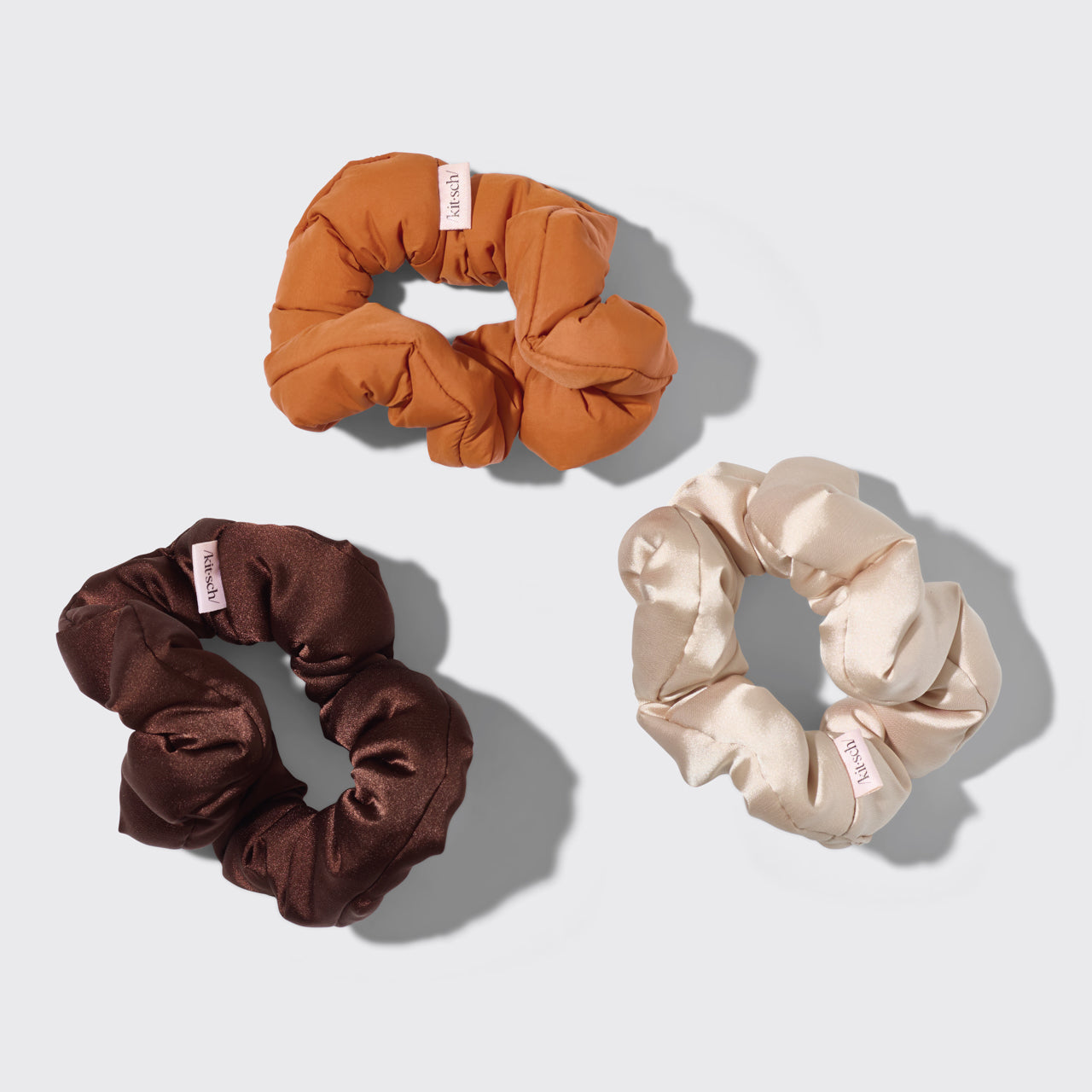 Conjunto de 3 peças de scrunchies de nuvem de tecido reciclado - Sedona