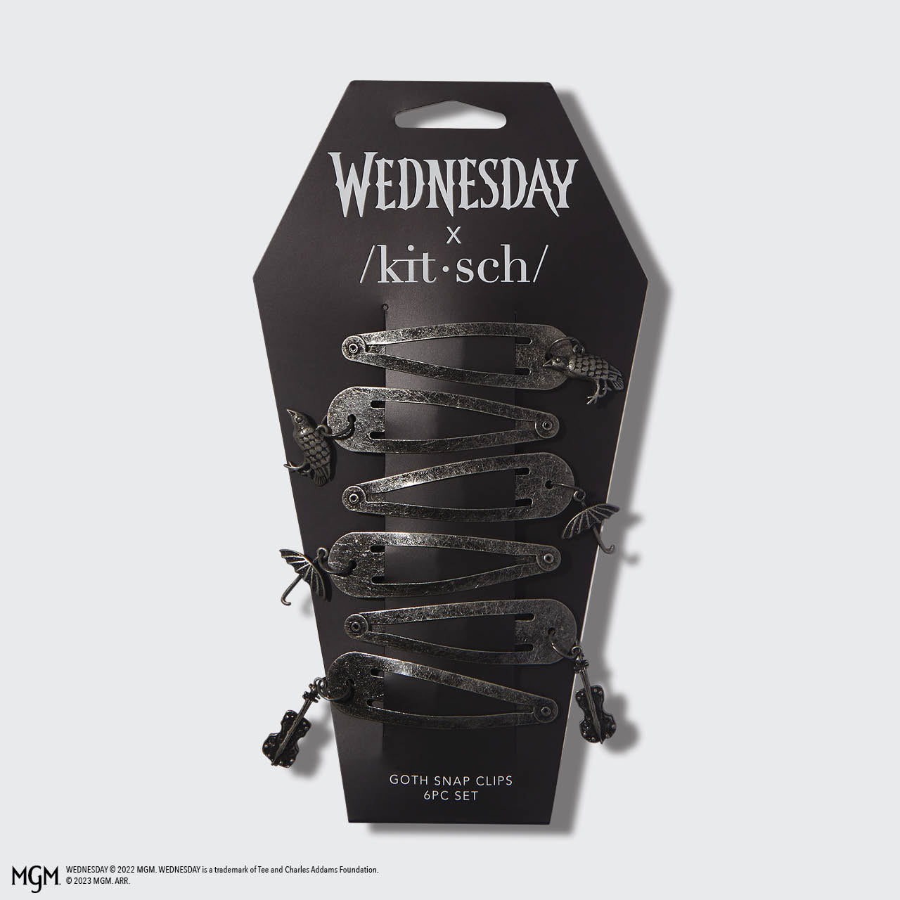 Kitsch x Wednesday Goth Snap Clips