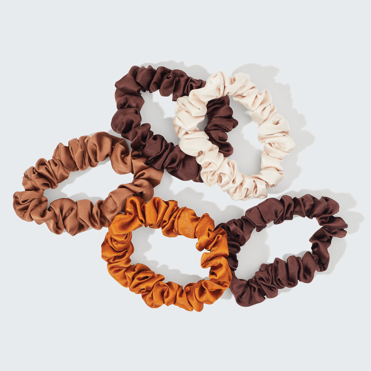 Satin Petite Scrunchies 5er-Set - Sedona