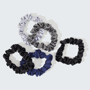 Satin Petite Scrunchies 5pc Set - Midnight