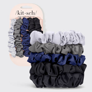 Satin Petite Scrunchies 5er-Set - Mitternacht