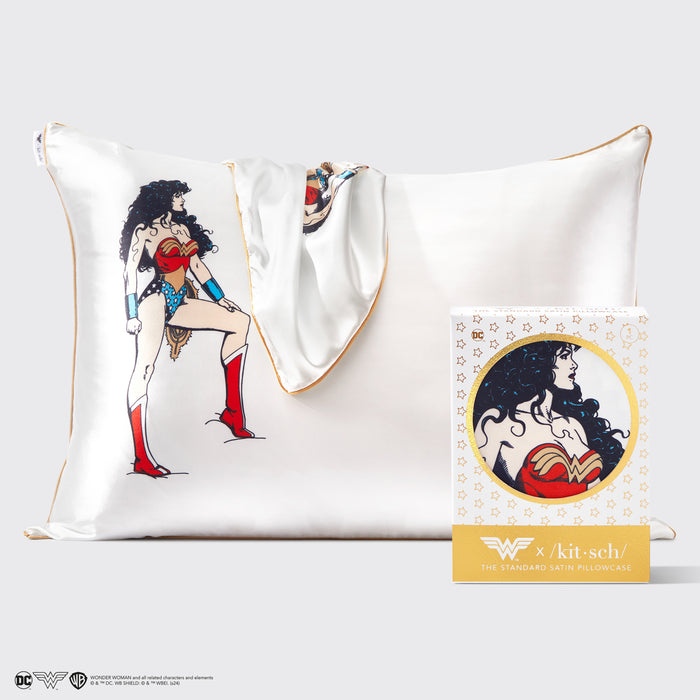 Wonder Woman x Kitsch Funda de almohada de satén - Believe In Wonder