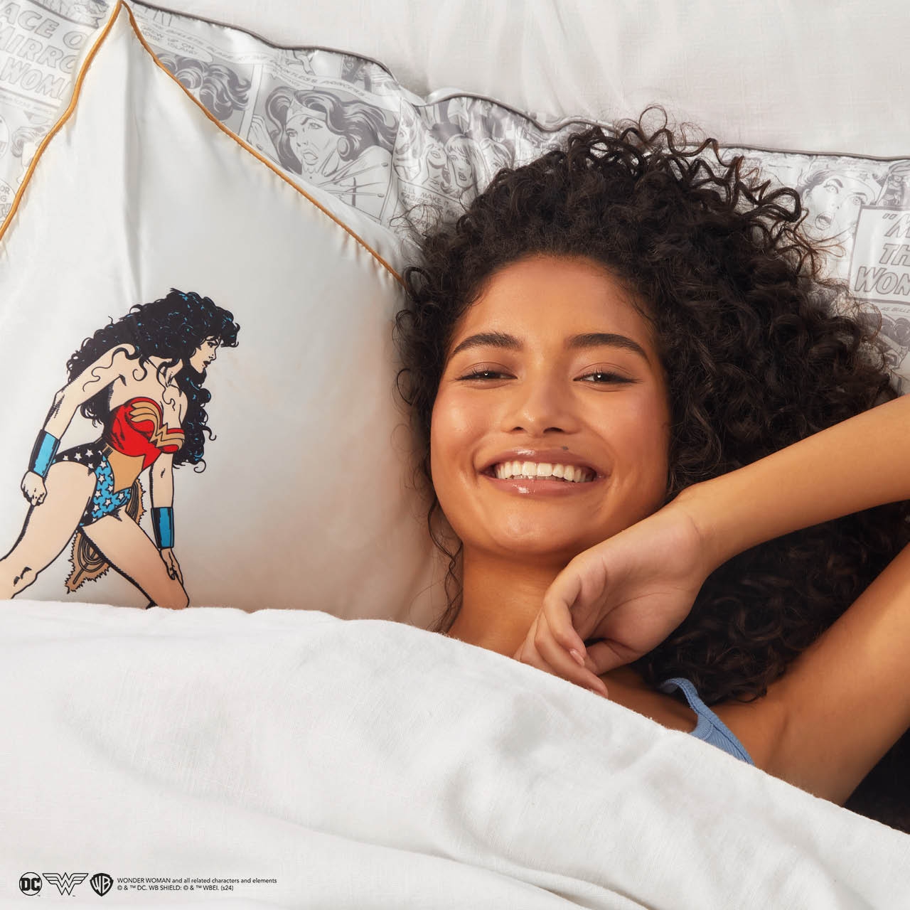 Wonder Woman x Kitsch Satin Kopfkissenbezug - Believe In Wonder