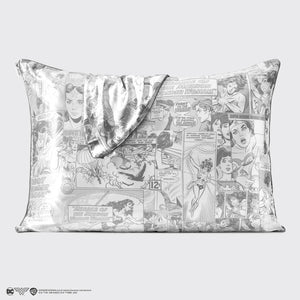 Kitsch x Wonder Woman Satin Pillowcase - Comic Print