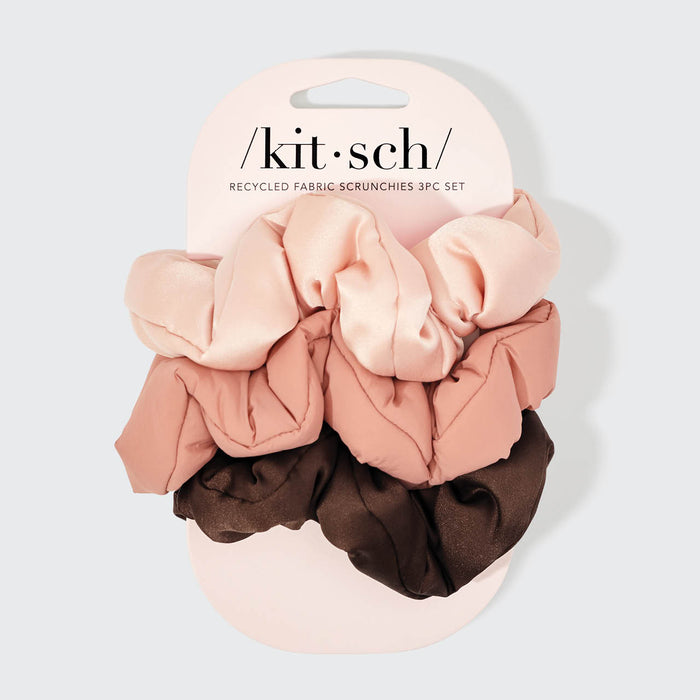 Conjunto de 3 unidades de elásticos de tecido reciclado Cloud Scrunchies - Rosewood