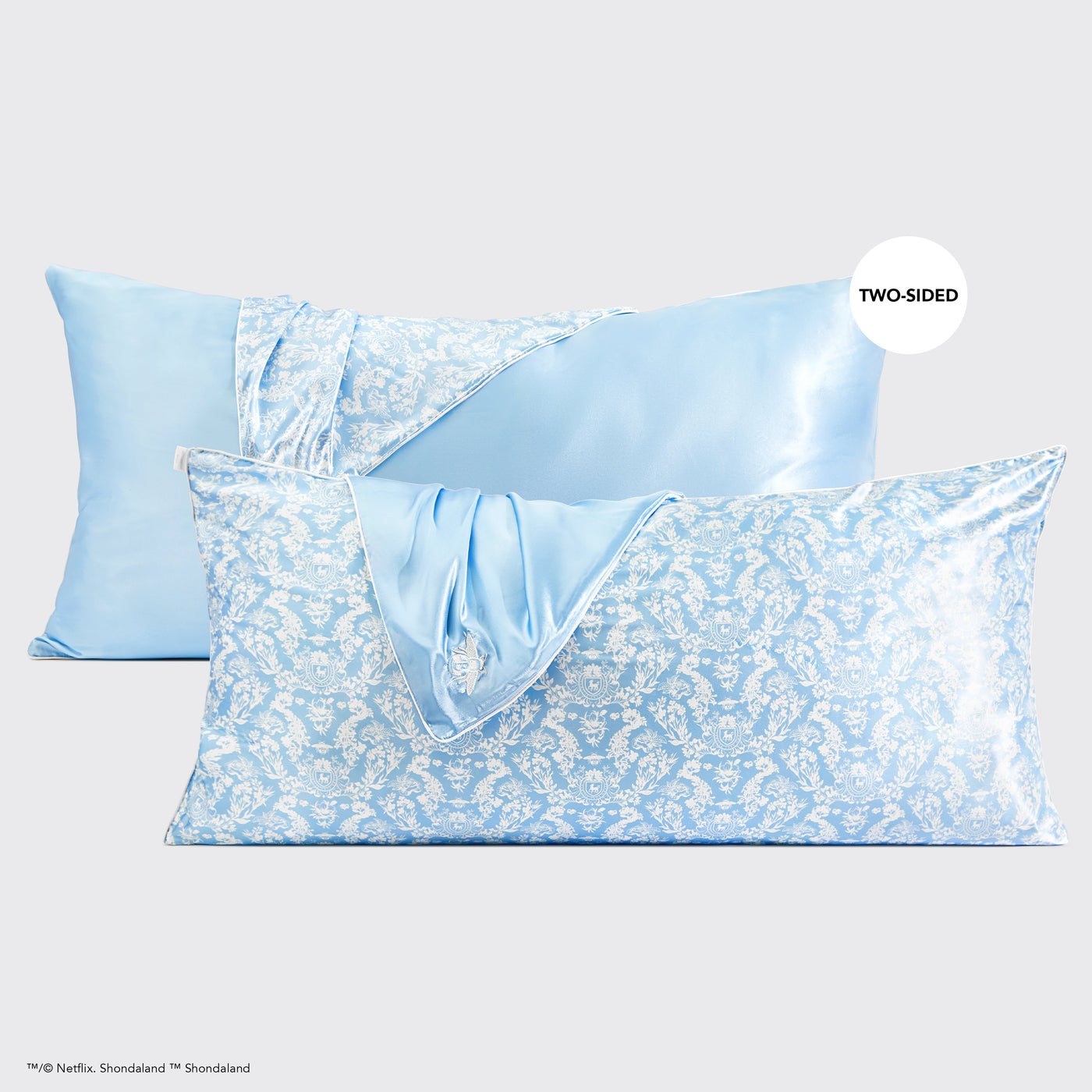 Bridgerton x Kitsch Funda de Almohada de Satén - Toile De Blue