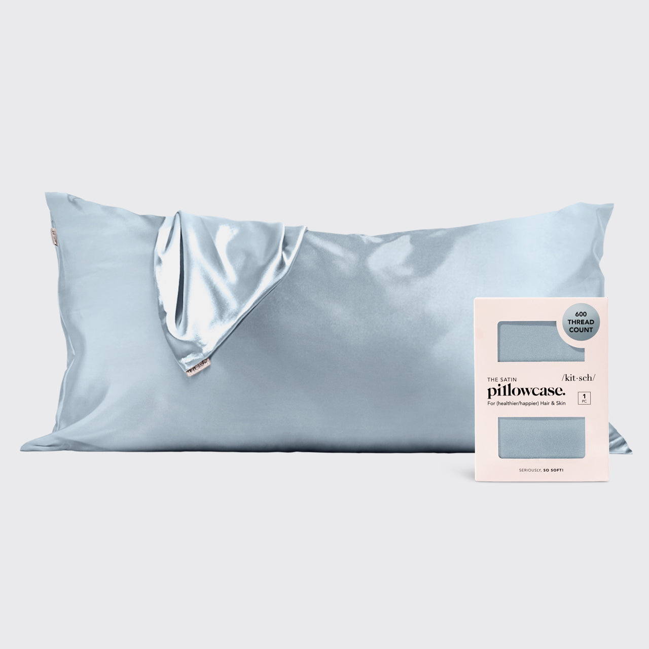 Haze Blue Satin King Pillowcase