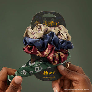 Harry Potter x Kitsch Satin Scrunchies Alle Häuser 4pc Set