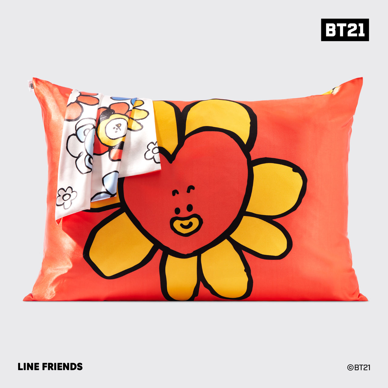 BT21 trifft Kitsch Satin-Kissenbezug - TATA