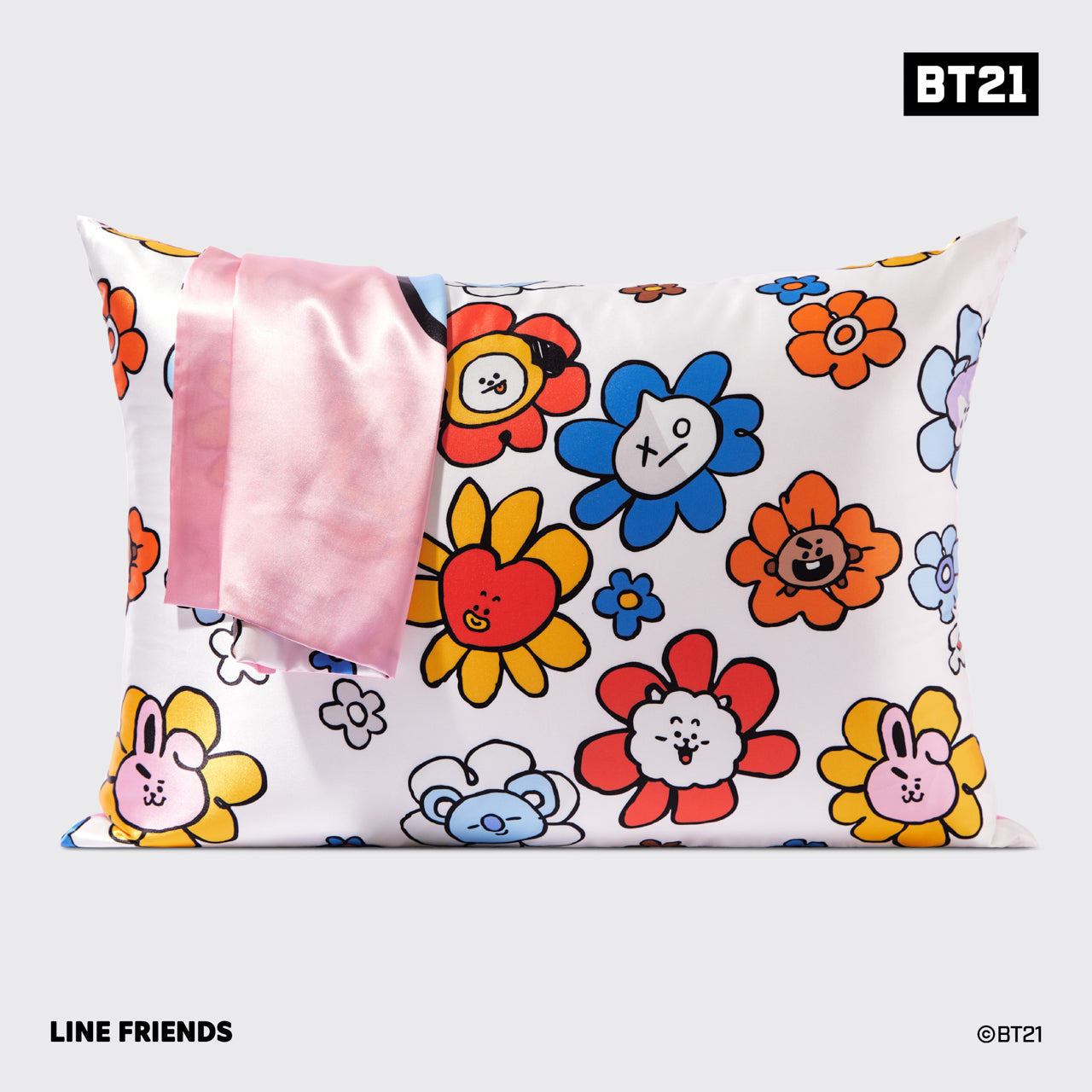 BT21 trifft Kitsch Satin-Kissenbezug - COOKY