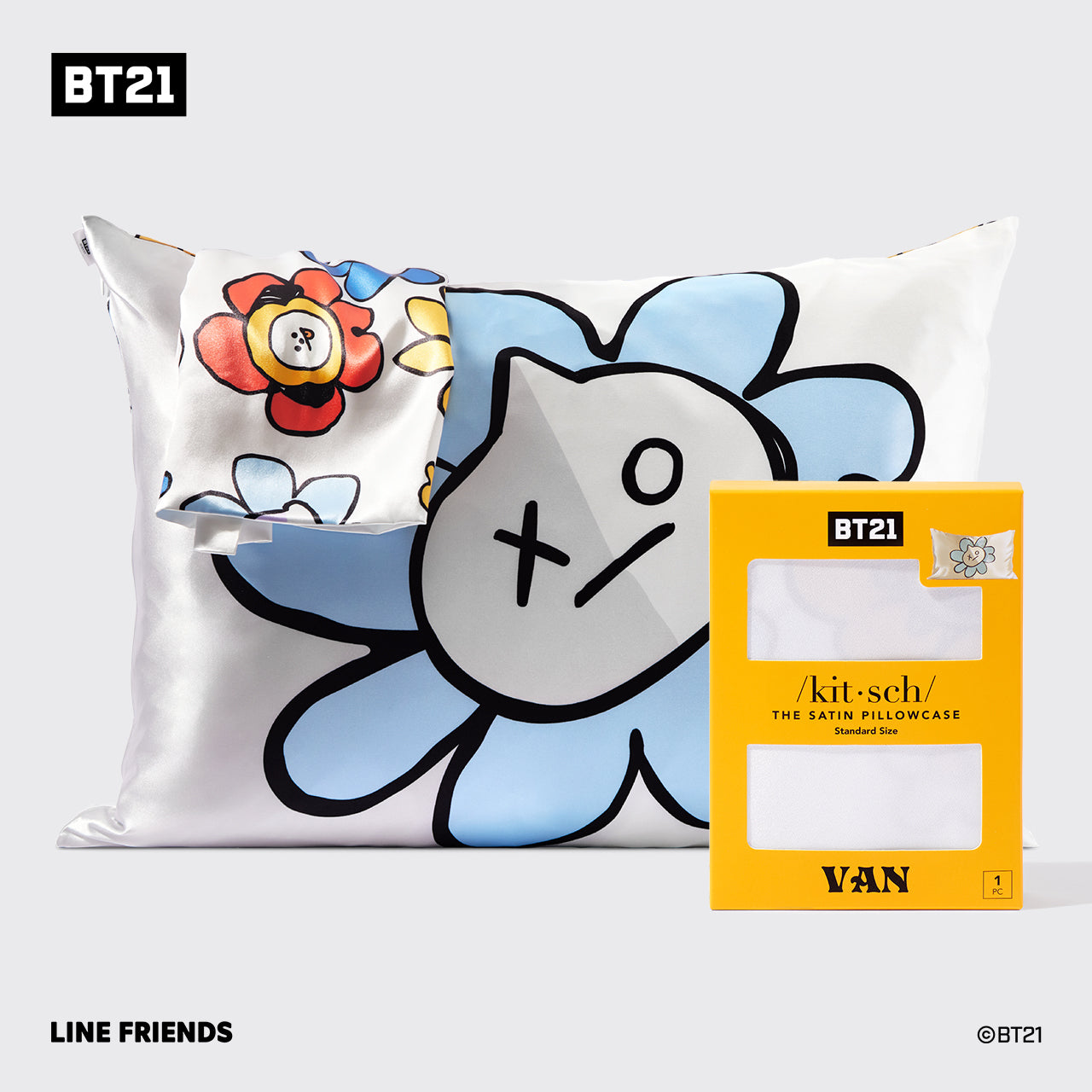 BT21 x Kitsch Σατέν μαξιλαροθήκη Standard - Van