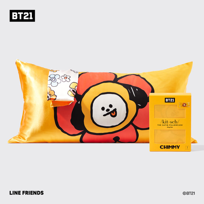 BT21 x Kitsch Σατέν μαξιλαροθήκη King - Chimmy