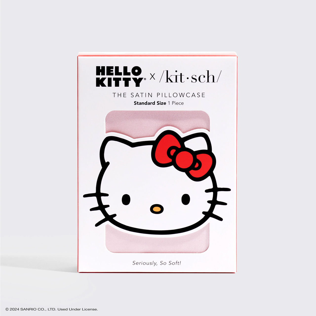 Fronha Hello Kitty x Kitsch Satin - Rosa Sólido Hello Kitty Face