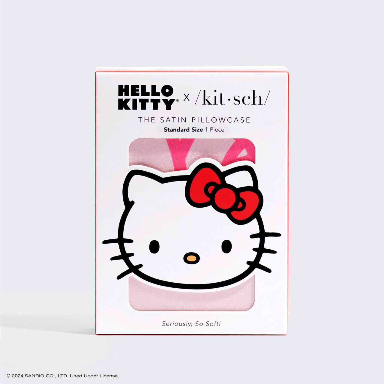 Fronha de Almofada Hello Kitty x Kitsch Satin - Rosa Hello Kitty Faces