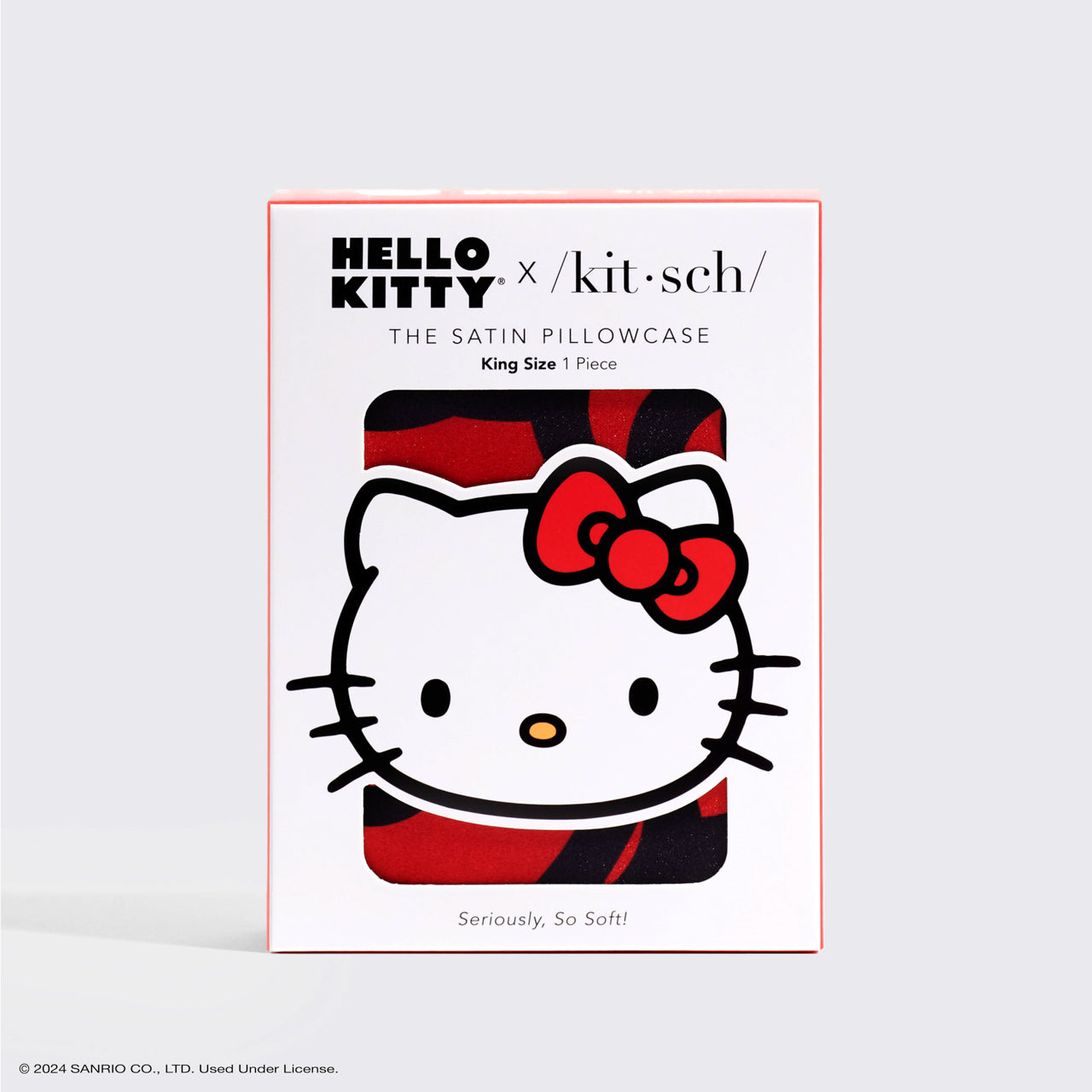 Kitsch x Hello Kitty Taie d'oreiller King - Hello Kitty se baigne dans une mer de nœuds