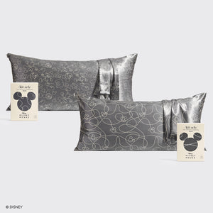 Kitsch x Mickey and Minnie King Pillowcase Bundle - Charcoal (anthracite)