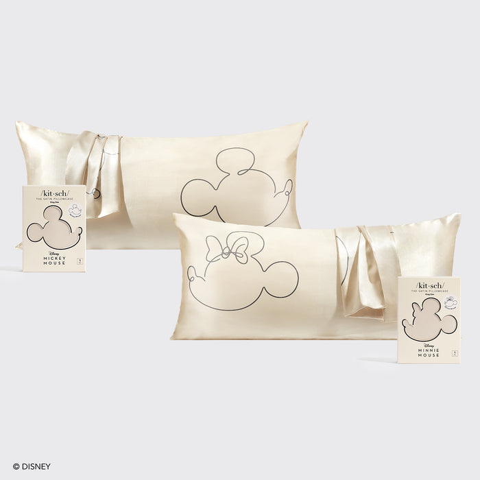 Kitsch x Mickey and Minnie King Pillowcase Bundle - Cream