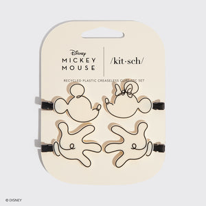 Kitsch & Mickey und Minnie Recycled Kunststoff Creaseeless Clips 4pc Set- Creme