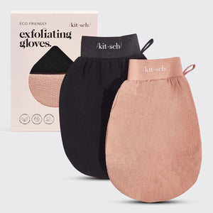 Guante Exfoliante 2pc - Negro y Terracota