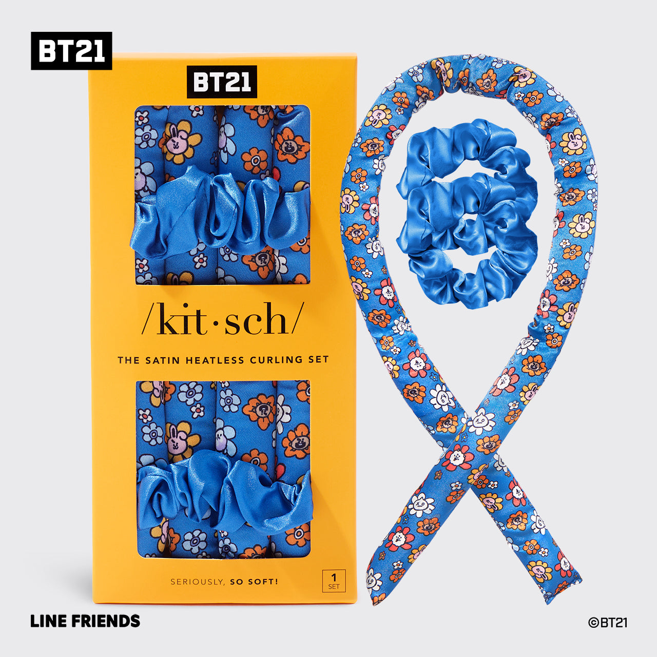 BT21 encontra Kitsch Heatless Curling Set - UNIVERSTAR