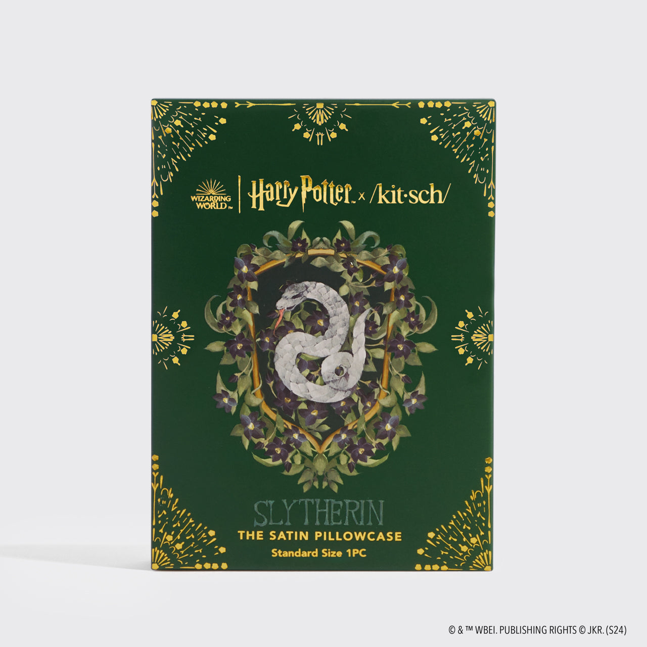 Fronha de Almofada Harry Potter x Kitsch Satin Standard - Sonserina