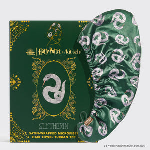 Kitsch x Harry Potter Satin Wrapped Hair Towel - Slytherin