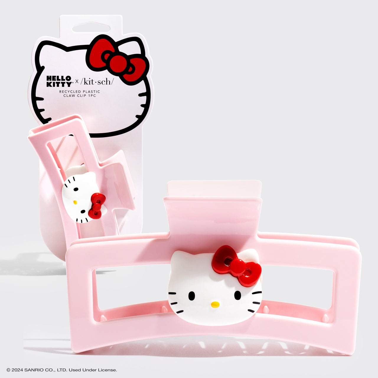 Hello Kitty x Kitsch Recyceltes Plastik Jumbo Offene Form Klauen Clip 1pc - Hello Kitty Gesicht