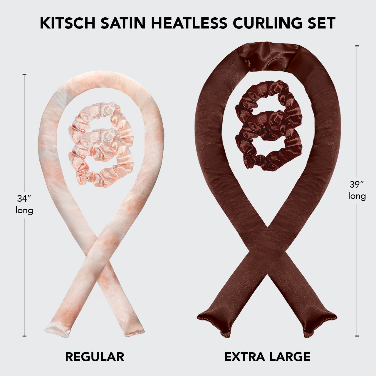 Chocolate XL Satin Heatless Curling Set