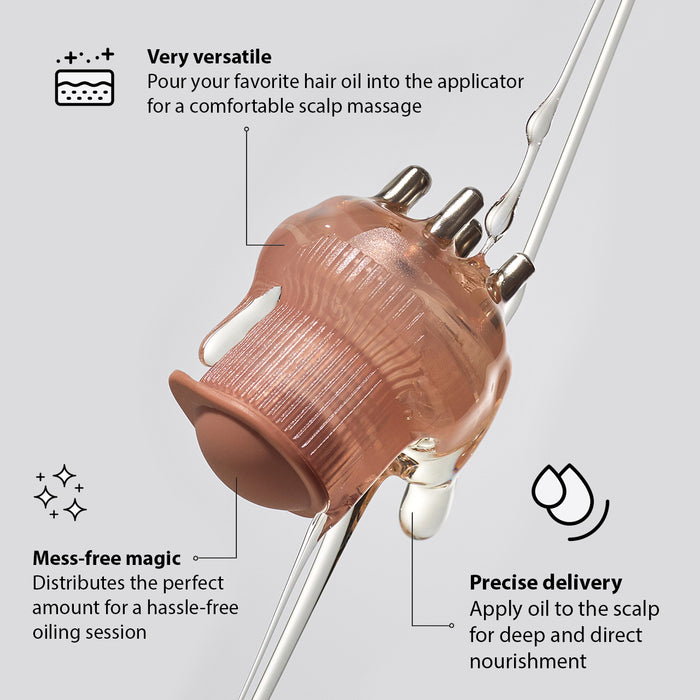 Applicatore di olio per il cuoio capelluto + pacchetto di olio di biotina
