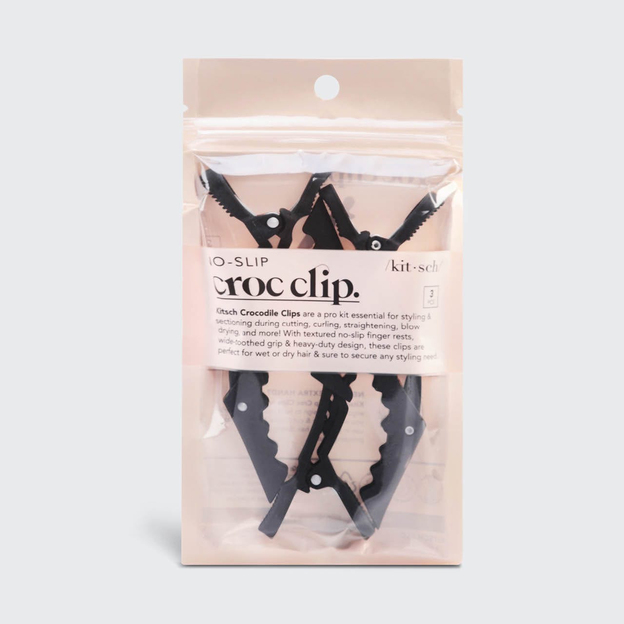 No Slip Crocodile Clip 3pc - Black